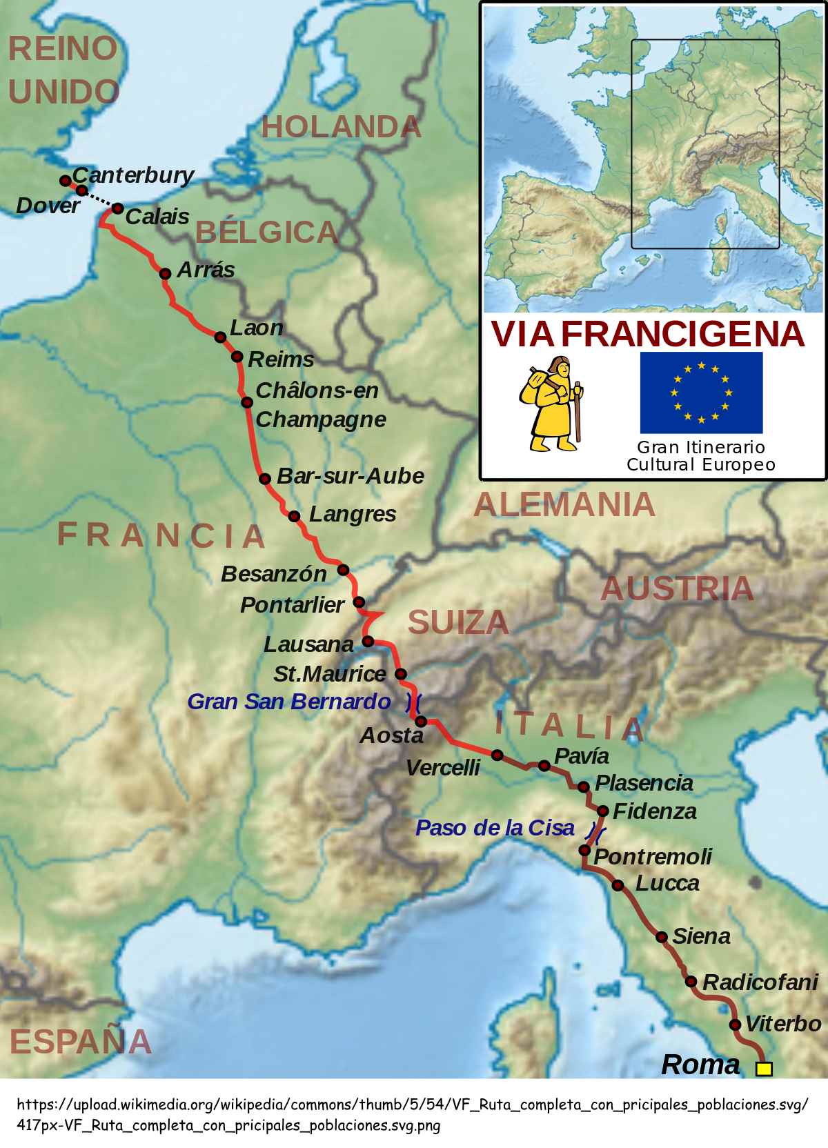 da dove parte la via francigena